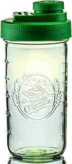 Brewing America Mason Jar Drinking Cup Pint and Half Drinking Lid and Azure 24oz Jar (1, Tractor Green)