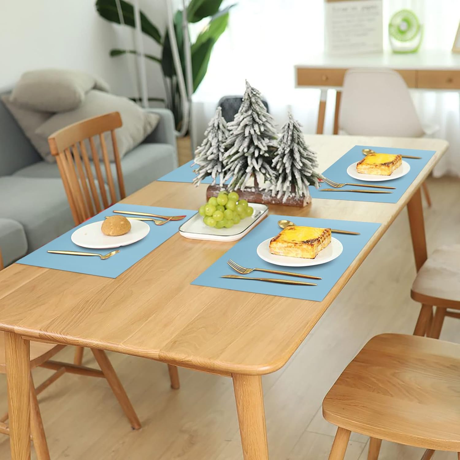 Large Silicone Heat Resistant Mat 78.7” x 15.7”, Nonslip Silicone Mats for Kitchen Counter, Countertop Protector, Nonstick Waterproof Craft Mat Table Placemat, Cyan