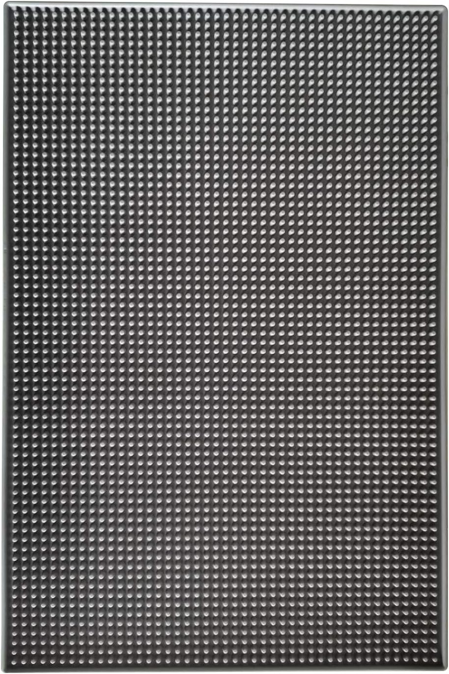 17.7" x 11.8" Rubber Bar Mats, Non-Slip and Anti-Spill Non-Toxic Soft Rubber Mats, Coffee Bars, Bars, Restaurants and Barbers Service Mats, Gray, 1Pack