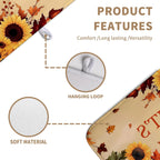 Fall Orange Pumpkins Dish Drying Mat Maple Leaves Autumn Large Kitchen Mats Dish Drying Pad Absorbent Dish Dryer Mat for Kitchen Countertops Microfiber Drainer Pad Dish Drying Mats (18x24 in)