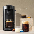Nespresso VertuoPlus Coffee and Espresso Machine by De'Longhi with Milk Frother, Ink Black