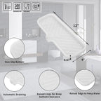 Silicone Bathroom Soap Dishes with Drain Spout-Bathroom and Kitchen Sink Organizer,Sponge Holder,Dish Soap Tray,Perfect for Dispenser,Scrubber,Bottle,Cup on Sink or Counter-Translucent 12"×4"