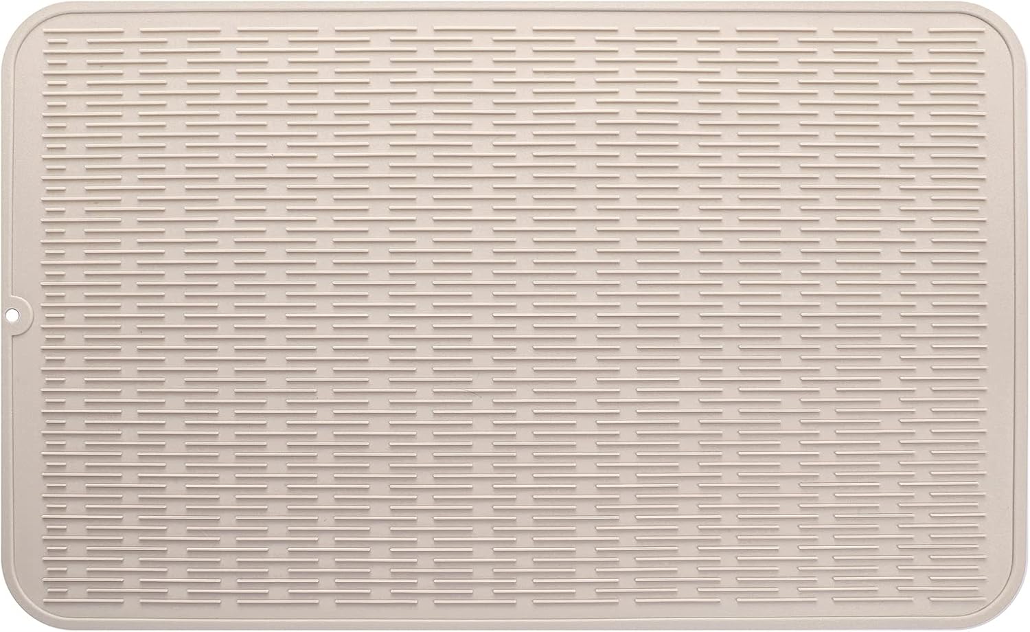 Silicone Dish Drying Mat for Multiple Usage,Easy clean,Eco-friendly,Heat-resistant Silicone Mat for Kitchen Counter or Sink,Refrigerator or Drawer Liner Tapioca 3XL 28 inches x 18 inches