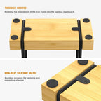 Napkin Holder for Table, Bamboo Iron Standing Napkin Dispenser for Kitchen Dining Table Farmhouse Cocktail Picnic Rustic Wood Holders for Mail Bills Suitable for All Dining Room Decors Black & Yellow