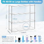 Larger Water Bottle Organizer for Stanley 40 oz Tumbler, Stackable Water Bottle Holder Rack for Cabinet, Kitchen Storage Organizer for for Stanley Cup Accessories, Tumbler Storage Holder，4 Pack