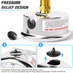 MEANLIN MEASURE 0~400Psi Stainless Steel 1/4" NPT 2.5" FACE DIAL Liquid Filled Pressure Gauge WOG Water Oil Air Center Back Mount, with 1/4" x 1/2" NPT and 1/4" x 3/8" NPT Hex Bushing