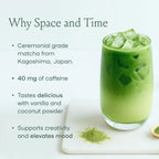 SPACE AND TIME Create - Mushroom Matcha Tea - 20 Cups of Creativity, Energy & Enhanced Mood - Organic Matcha Powder with Lions Mane, L-Theanine & Saffron