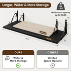 RICHFOCUS 12 Inch Deep Floating Shelves for Wall, 31.5" W x 12" D Black Wood Wall Shelves Set of 2, Wide Floating Shelves for Living Room, Bedroom, Kitchen, Bathroom and Decor Storage, Black