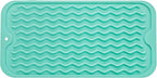 Silicone Dish Drying Mat for Multiple Usage,Easy clean,Eco-friendly,Heat-resistant Silicone Mat for Kitchen Counter or Sink,Refrigerator or Drawer Liner Mint S 12 inches x 6 inches