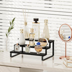 Giikin 3 Tier Spice Rack, Cabinet Organizer Shelf, Wooden Spice Rack for Countertop, Kitchen Counter Storage Shelves Cupcake Stand Holder Display Stand, Black