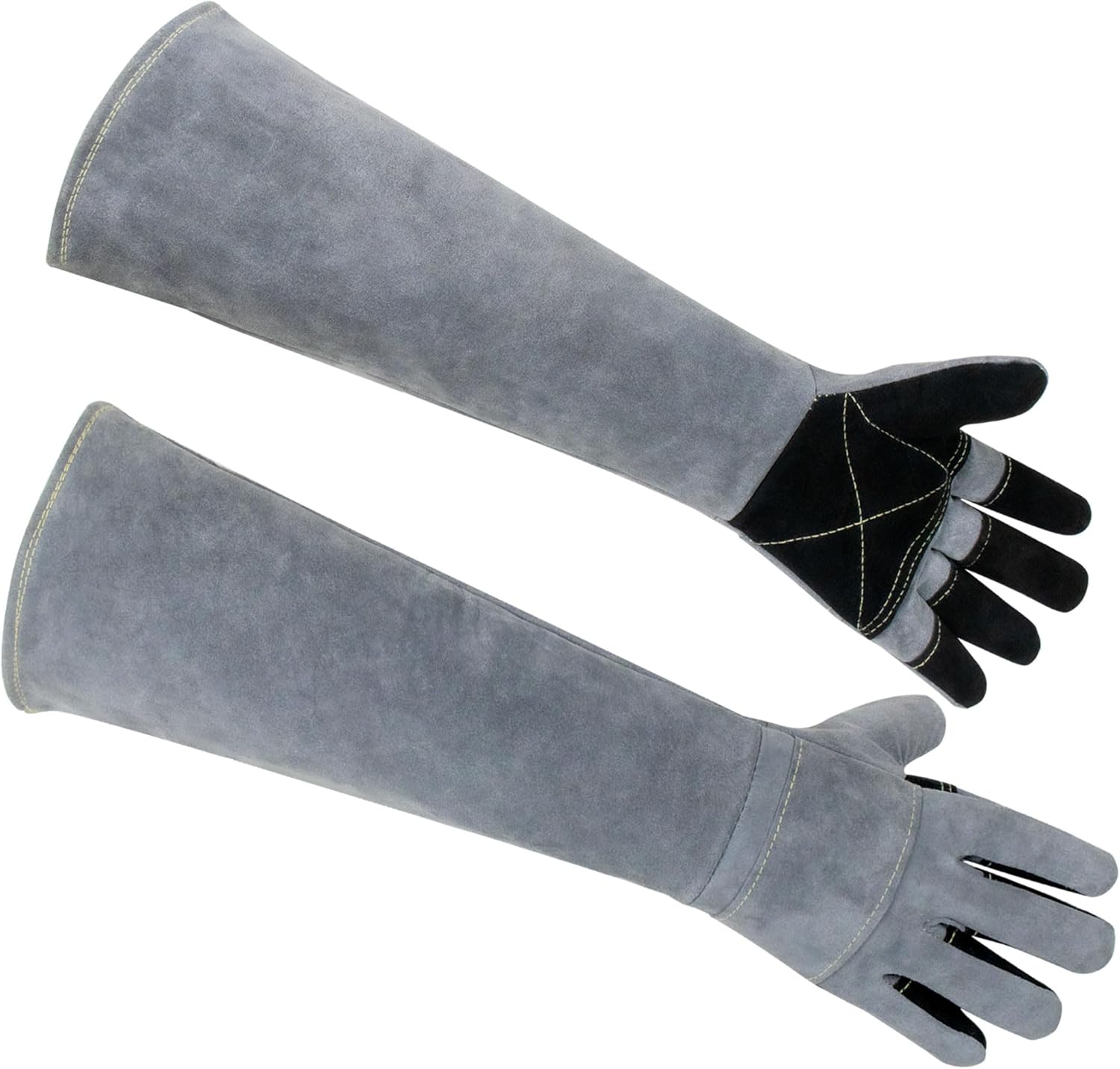 Long Welding Gloves 23.6 Inches 932℉,Heat/Fire Resistant Leather For Mig, Tig, Stick, Forge, BBQ, Grill, Fireplace