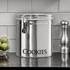 Oggi Jumbo 8" Stainless Steel Cookies Clamp Canister - Airtight Food Storage Container Ideal for Kitchen & Pantry Storage of Cookies or other Bulk, Dry Foods.