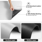 Dish Drying Mat for Kitchen Counter | Coffee Bar Mat for Countertops | Heat Resistant Drainer Mat with Non-slip Rubber Backed | Hide Stain Kitchen Absorbent Draining Mat | Light Grey 18"x32"