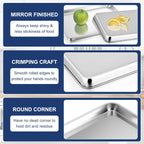 P&P CHEF 19.6 Inch Baking Cookie Sheet, Oven Pan Tray Stainless Steel Sheet Pan for Kitchen, Oven Bakeware for Multi Uses, Shiny Look & Dishwasher Safe, Healthy & Heavy Duty, 1Pc