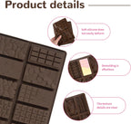 2 Pcs Brown Mini Chocolate Bar Mold for Dubai, Candy Silicone Mold