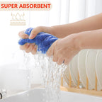 Homaxy 100% Cotton Waffle Weave Kitchen Dish Cloths, Ultra Soft Absorbent Quick Drying Dish Towels, 12 x 12 Inches, 6-Pack, Blueberry