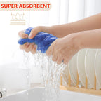 Homaxy 100% Cotton Waffle Weave Kitchen Dish Towels, Ultra Soft Absorbent Quick Drying Cleaning Towel, 13 x 28 Inches, 6-Pack, Blueberry