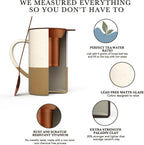 Mora 12oz Ceramic Tea Cup with Infuser, Spoon, Lid - Microwave & Dishwasher Safe