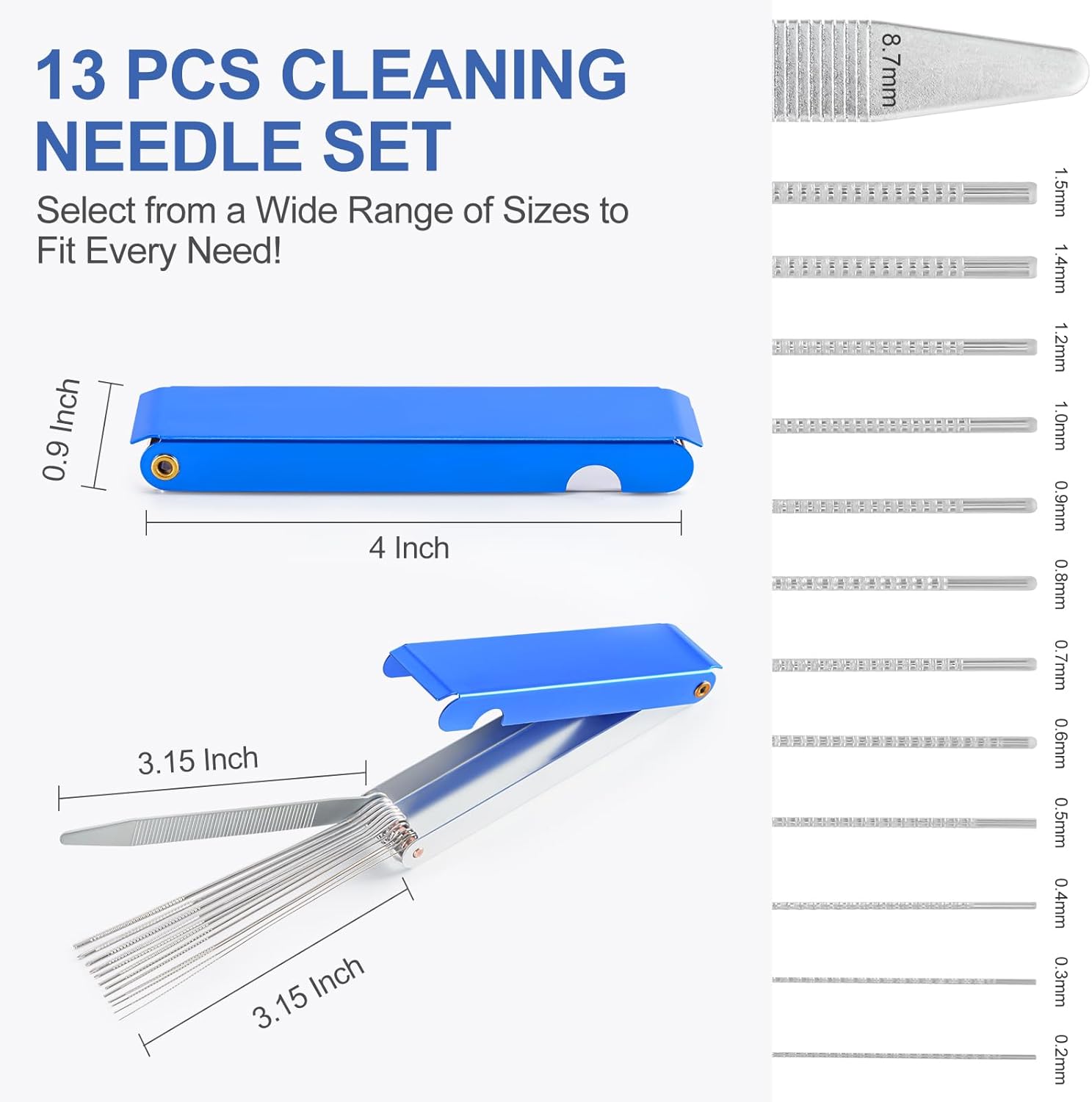 Torch Tip Cleaner, Welding Nozzle Tip Cleaner, Carburetor Cleaner Tools Accessories with 13 Cleaning Wires and 1 Sharp Pick for Carburetors, Gas Orifices, Sprinklers and Shower Heads Cleaning