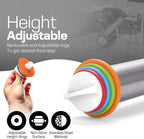 Adjustable Stainless Steel Rolling Pin with 4 Dough Thickness Rings & Non-Stick Red Pastry Mat – 17" Professional Tool for Baking Pizza, Pasta, Cookies & Pie Crusts