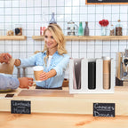 Richboom Acrylic Coffee Cup and Lid Storage Organizer Holder, 3 Compartments, White