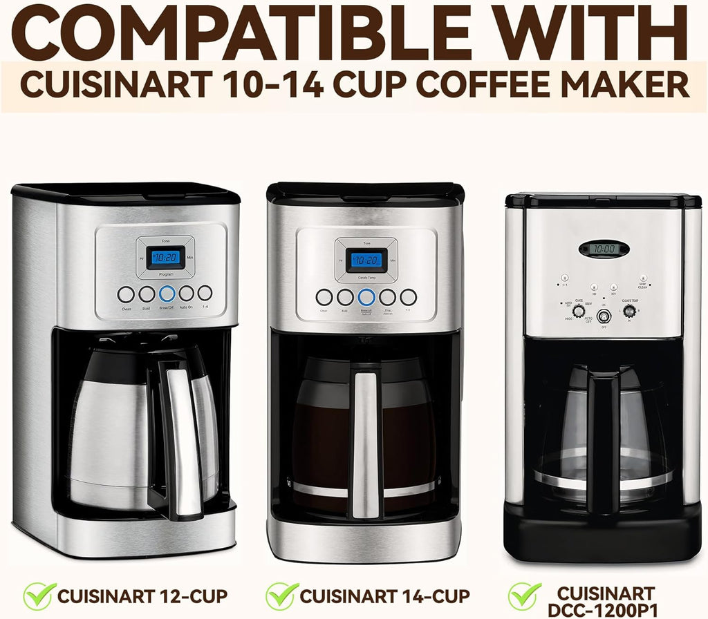 Coffee Filter Compatible with Cuisinart Coffee Maker, Permanent Stainless Cone Filter for Cuisinart DCC 1200P1 3200NAS 3400NAS