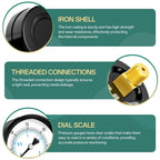 0-30PSI Well Pump Pressure Gauge 2" Dial Size, 1/4" NPT Back Mount, 3-2-3% Accuracy, for Tube, Water Pump, Gas, Liquid, Pressure Test