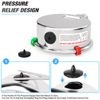 MEANLIN MEASURE 0~200Psi Liquid Filled Pressure Gauge Stainless Steel with 316 Stainless Steel Joint 1/4" NPT 2.5" FACE DIAL for Air Compressor Air Regulator Water Filter Lower Mount, with 2PCS Snaps