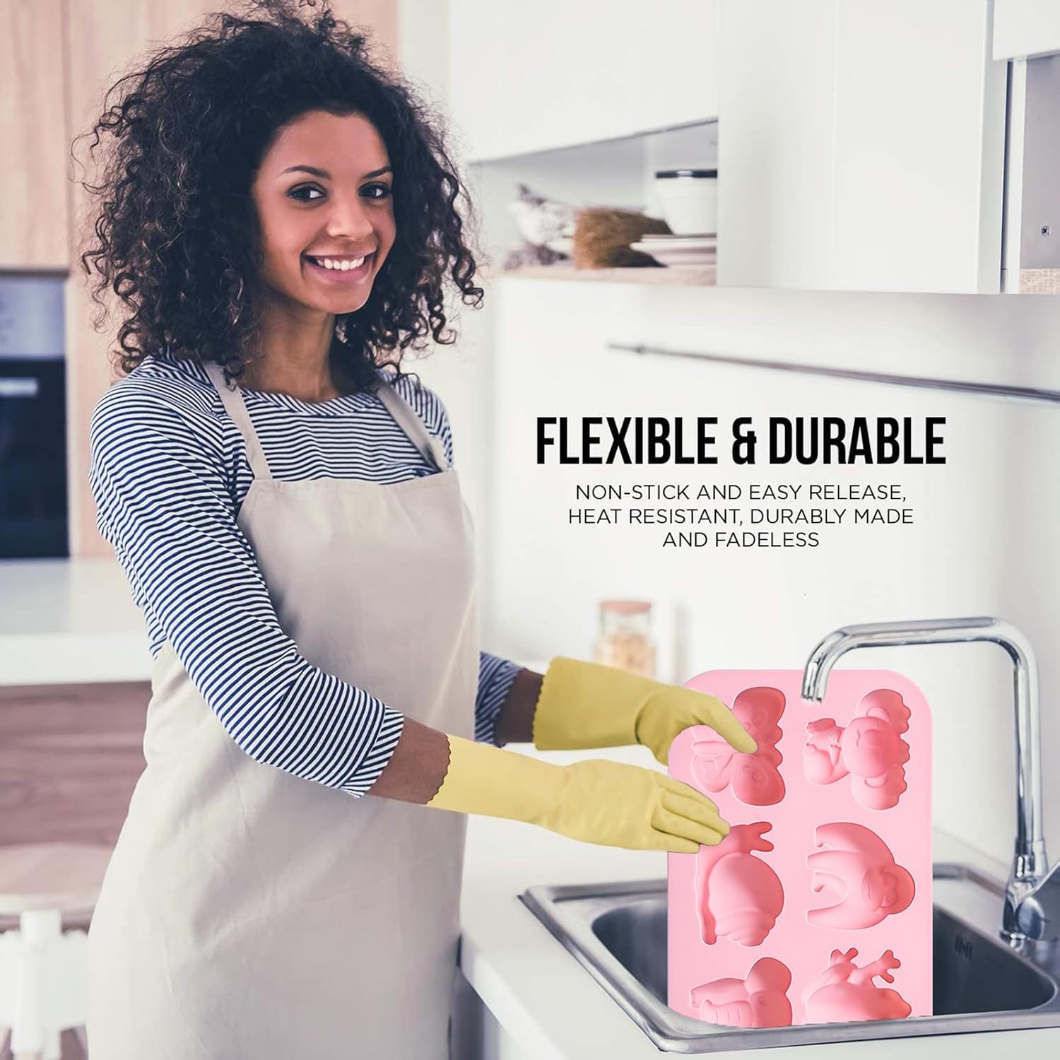 Animal Chocolate Mold Set - Food-Grade Silicone Baking Molds with Frog, Elephant, Monkey, Snail & Butterfly, Reusable for Kids Birthday Cakes, Jungle Party Treats & DIY Crafts - 2 Pack