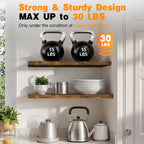 BAYKA Floating Shelves, 48" Wall Mounted Rustic Wood Shelves for Bathroom, Bedroom, Living Room, Kitchen, Office, Hanging Shelf for Books/Storage/Decor(Rustic Brown,Set of 2)