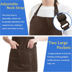 4 Pack Chef Apron, Adjustable Apron with 2 Pockets, Unisex Personalised Apron for Cooking, Kitchen, Restaurant