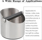 Italian Espresso Tapping Box, Stainless Steel Coffee Grinding Tapping Box, With Detachable Tapping Rod And Anti Slip Rubber Base (Silver-S)