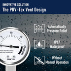 SENCTRL 20 Psi Pressure Cooker Gauge Replacement Part, 2" Dial Size, Stainless Steel Case, 3/8" UNC Male Lower Mount, Waterproof, with Gasket, Metal Washer and Nut, for Steam Canner, Pressure Cooker