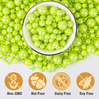 Twisweet Green Pearl Sprinkles for Cake Decorating, Edible Sugar Pearls for Baking, Mix Size, Cake Topper Cupcake Cookie Ice Cream Dessert Decorations, Easter Birthday Summer Party Supplies (130g/4.58oz)
