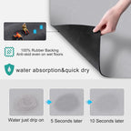 Golener Coffee Bar Mat - Under Coffee Maker Pad, Tray Mats Under Cafe Machine, Rubber Absorbent Mat, Under Appliance Mats, Dish Drying Matt, 23"x15", Marble Gray