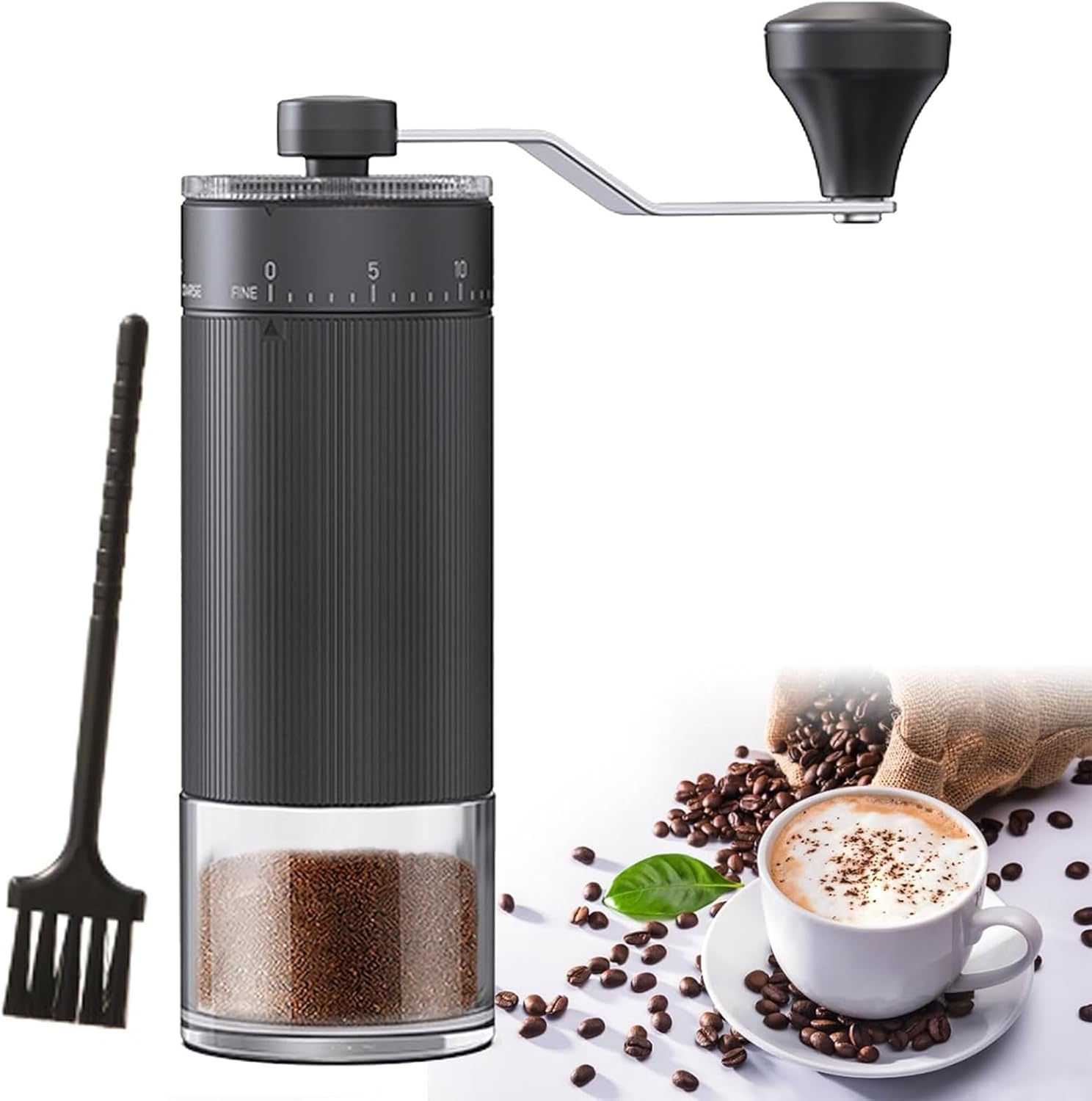 Portable Manual Coffee Grinder with 40 Adjustable Settings,Hand Coffee Bean Mill with 30g Capacity & Crank for Travel Camping Office Home(Ceramic)