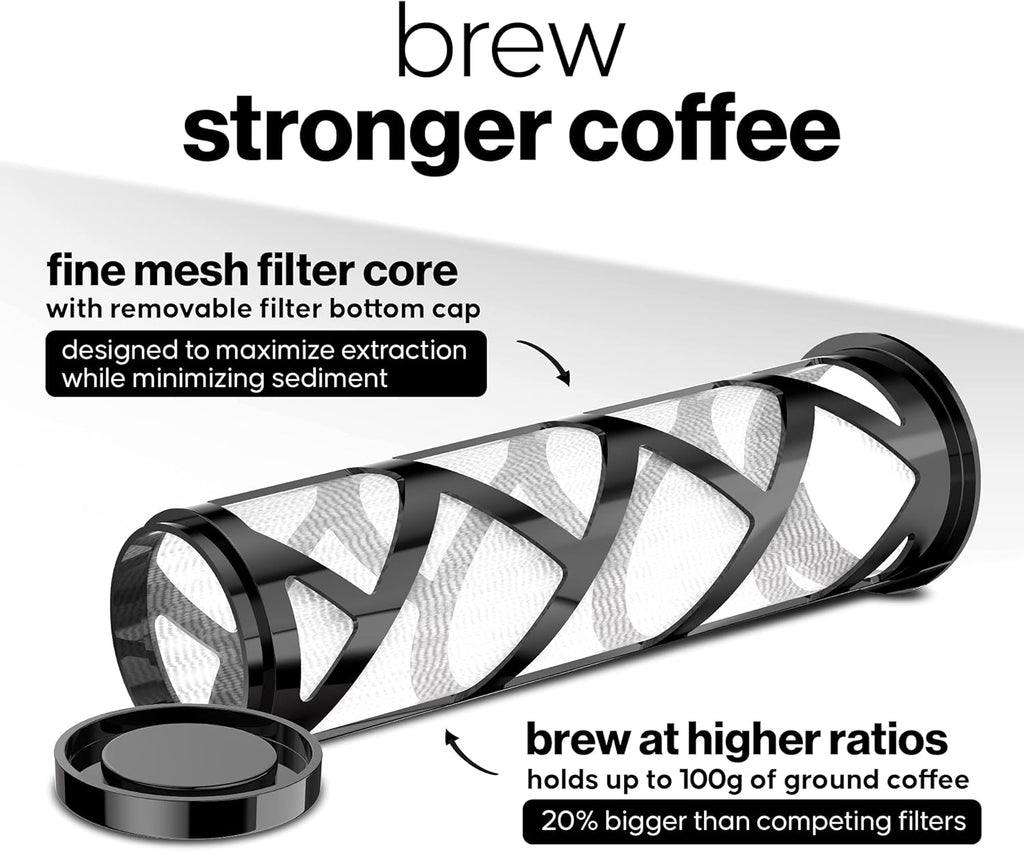 COFFEE BEAR – Cold Brew Coffee Maker and Iced Tea Brewer, Large 1.3L (44oz) Borosilicate Glass Pitcher with Reusable Mesh Filter, Easy to Clean, Dishwasher Safe