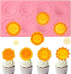 1 Pack Sun Fondant Mold for Cake Decoration, Completing 8 Different Shapes Of Smiling Candy Chocolate Silicone Molds At Once, Sugar Baking Tools, Clay Project Gypsum Resin Decor Supplies