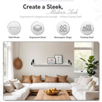 InPlace Shelving, Wall Mounted Real Solid Wood Rustic Bracket Ledge, 5" D x 60" W x 6.1"H, Distressed White, 9602101E