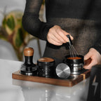 MHW-3BOMBER WDT Tool Espresso Distribution Tool with Magnetic Stand for Barista, Adjustable Range Coffee Needle Stirrer, 304 Stainless Steel 8 Needles 0.4mm with 6 Extra Needles, Black, T6126-OS