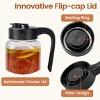 Mason Jar Pitcher with Tea Filter, Airtight & Leakproof Glass Pitcher with Lid, 64 oz Sun Tea Glass Jar for Outside, Perfect for Sun Tea, Lemonade, and iced Tea