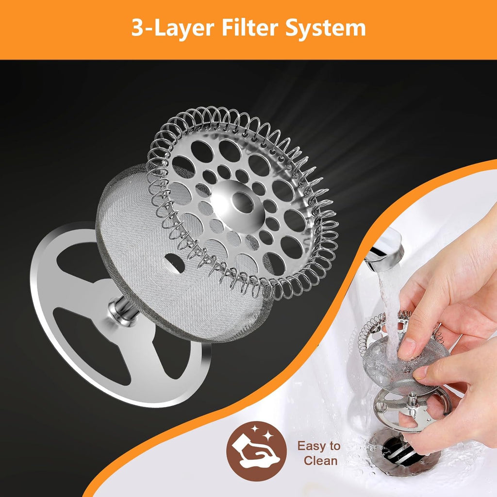 Small French Press 350ml Black, Double-Wall Insulated French Press Coffee Press Stainless Steel for travel camping, Single Cup Pour Over Coffee Maker Black(1 cup, 12 OZ)