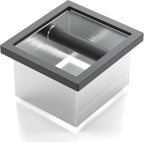 Bottomless Coffee Knock Box, Stainless Steel Espresso Knock Box Chute for Coffee Grounds, Counter Mounted Knock Box, Open Bottom Countertop Knock Box for Commercial Coffee Shop Office Home
