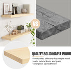 Floating Shelves for Wall, USA-Sourced Maple Wood 48 Inch Long Wall Shelves, Natural Wooden Mounted Picture Ledge Shelf, Nursery Book Storage Shelf Kids Bookshelf, Display Shelf for Bathroom