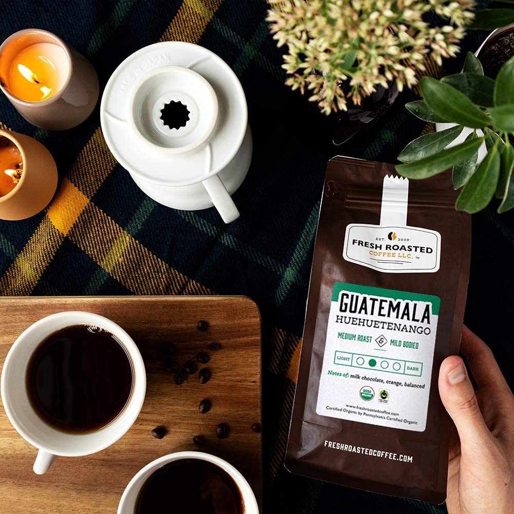 Fresh Roasted Coffee, Organic Guatemala | Single Origin, USDA Organic, Mold & Myco 3rd Party Tested, Kosher | Medium Roast 5 lb (80 oz) Whole Bean