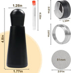 51mm Espresso Accessories,Wdt Tool espresso,Dosing Funnel And Coffee Puck Screen,Coffee Distributor,barista kit,0.4mm Stainless Steel 12pin Espresso Stirrer,With Additional 12 Replacement needles.