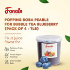 Fanale Blueberry Popping Boba Pearls, Vegan, Non GMO, Gluten Free, Fat Free, Perfect for Bubble Tea, Smoothies, Ice Cream, Desserts, and Beverages.