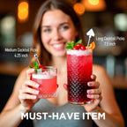 Demigo Long Cocktail Picks 7.5 inches, 8pcs New Styles Stainless Steel, Reusable Olive Stuffers Martini Pick set Fruit Toothpick Garnish Skewers Appetizer Drink Stick for Bar Party, Barbeque Snack