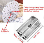 Falytemow 12 x 18 cm Stainless Steel Rotisserie Grill Roaster Drum Oven Basket Oven Roast Baking Rotary for Peanut Dried Nut Coffee Beans BBQ