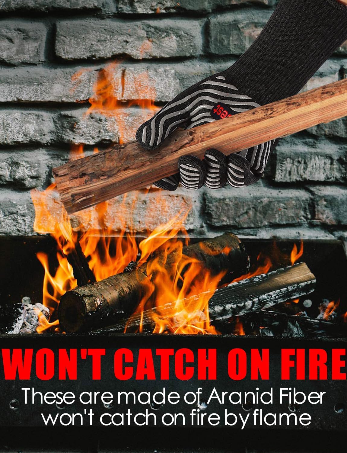 WEEDABEST Hot BBQ Gloves Heat Resistant Kitchen Oven Mitts Professional Long Heat Resistant Cooking Gloves for Grill,Grilling,Smoker,Barbeque,13.5 inch-Black